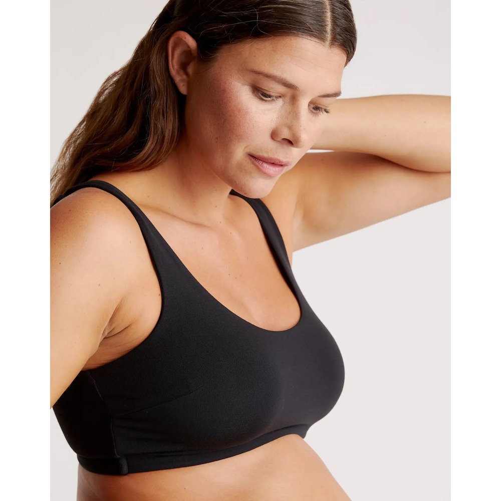Quince Maternity MicroModal‎ Spandex Nursing Bralette Black Size XS